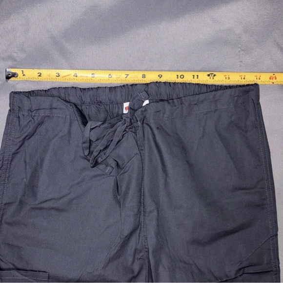 AllHeart Size Small-P Unisex Drawstring Scrub Pants Straight Leg Gray - Picture 3 of 8